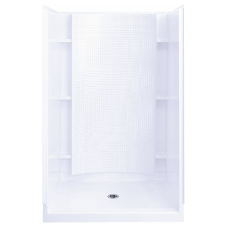 Sterling Accord 36" x 37-1/4" x 77" Vikrell Shower with Drain Center and Age-in-Place Backers White