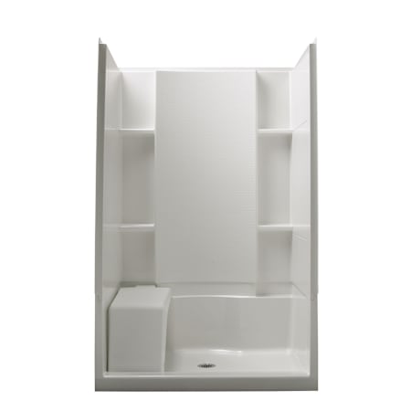 Sterling Accord 48" x 37-1/4" x 76" Vikrell Shower with Drain Center and Removable Seat White