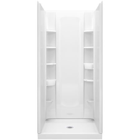 Sterling STORE+ Vikrell 36" x 34" x 77" Shower Kit with Integrated and Removable Storage and Backer Boards White
