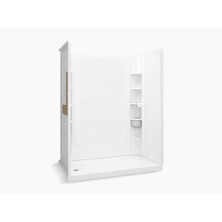 Sterling STORE+ 60" x 32" Vikrell Shower with Aging in Place Backerboards - Left Drain White