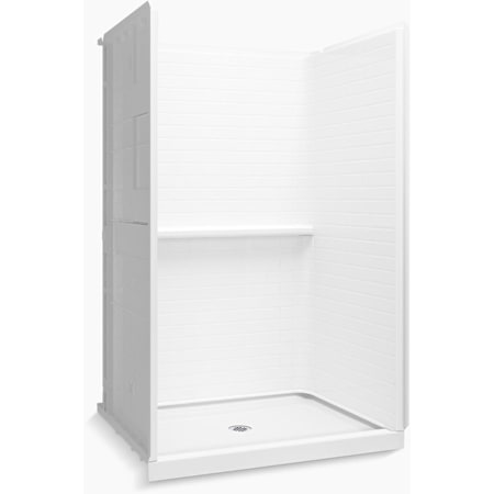 Sterling Traverse 76-3/8" High x 48" Composite Shower with Drain White