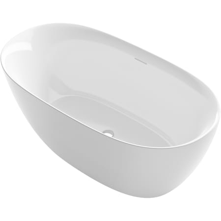 Sterling Unwind 60" Free Standing Acrylic Soaking Tub with Center Drain Non Slip White