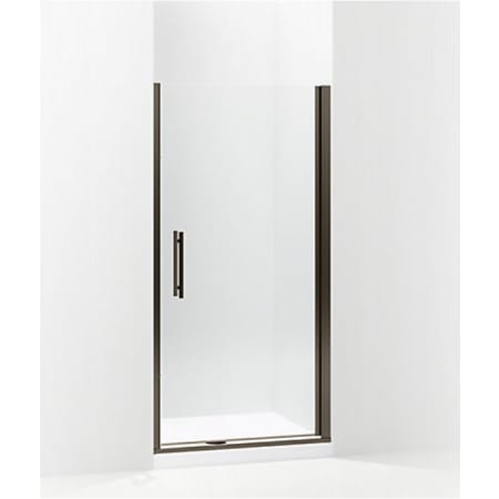 Sterling Finesse 67" High x 39" Wide Hinged Frameless Shower Door Anodized Deep Bronze with Smooth/Clear Glass Texture