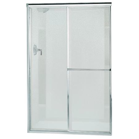 Sterling Deluxe 65-1/2" High x 48" Wide Sliding Framed Shower Door with Pebbled Glass Silver
