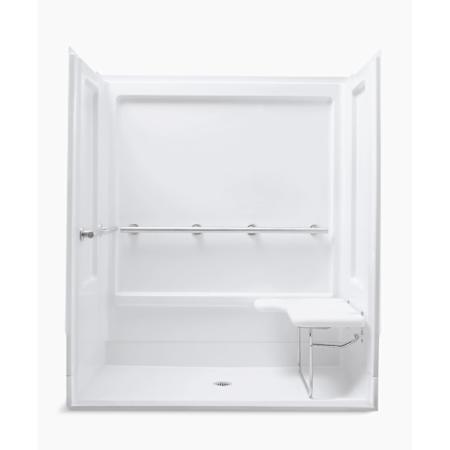 Sterling ADA Shower 63-1/4" x 39-3/8" x 73-1/4" Vikrell Shower with Drain Center and Seat Included White