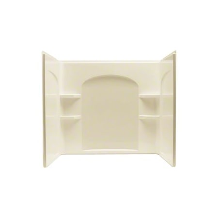 Sterling Ensemble 55-1/4" x 60" x 33-1/4" Vikrell Shower Wall Set and Age-in-Place Backers Almond