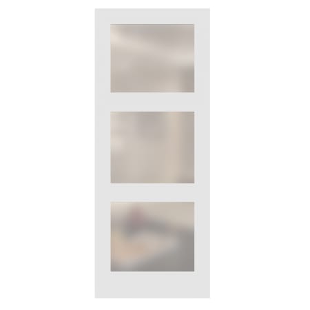 Stile Doors 36" x 80" Interior Primed MDF 3 Glass Lite Barn Door Only Primed