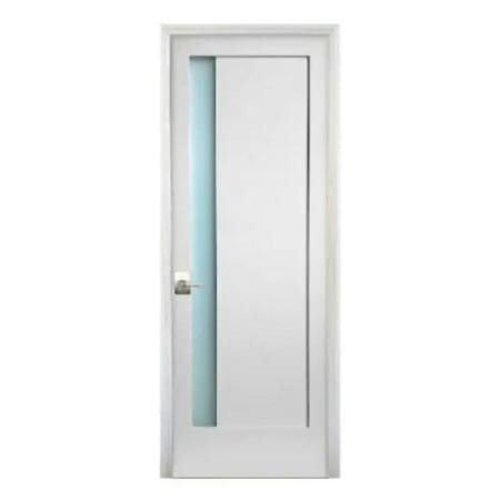 Stile Doors 30" x 80" Primed 1 Lite Narrow Satin Etched Glass Solid Core Interior Slab Door Primed