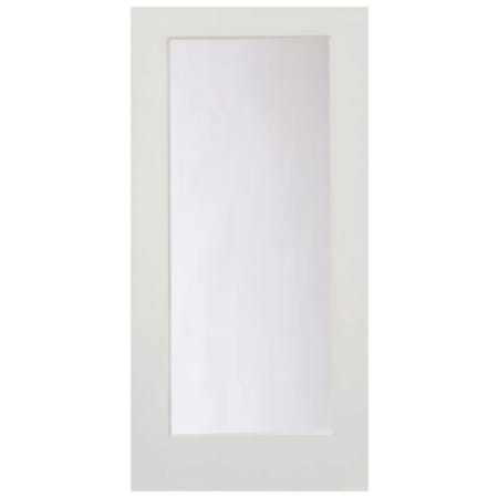 Stile Doors 30" x 80" Primed 1 Lite Satin Etched Glass Solid Core Interior Slab Door Primed