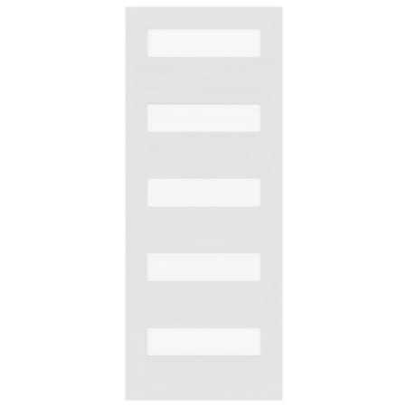Stile Doors 30" x 80" Primed 5 Lite Satin Etched Glass (5-3/8) Solid Core Interior Slab Door Primed