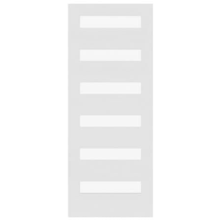 Stile Doors 30" x 80" Primed 6 Lite Satin Etched Glass (4-3/8) Solid Core Interior Slab Door Primed