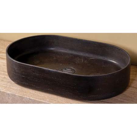 Stone Forest Contour Oval Vessel Sink Antique Gray Limestone