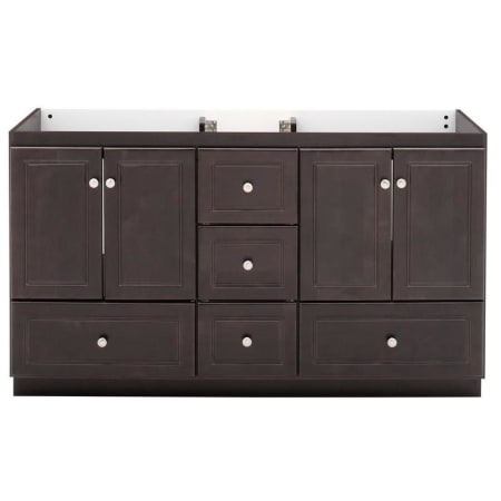 Strasser Simplicity 60" Double Free Standing Vanity Cabinet Only - Less Vanity Top Dark Alder
