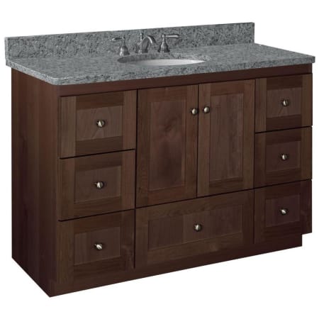 Strasser Simplicity 48" Single Free Standing Vanity Cabinet Only - Less Vanity Top Dark Alder