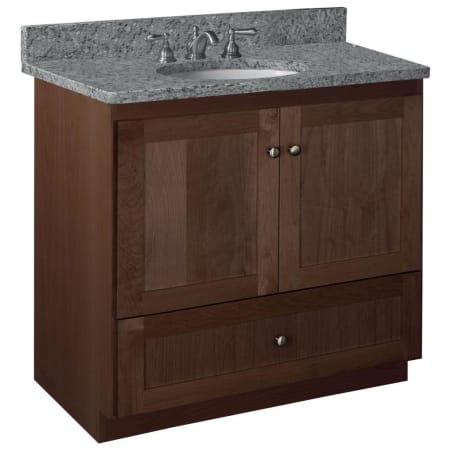 Strasser Simplicity 36" Single Free Standing Vanity Cabinet Only - Less Vanity Top Dark Alder