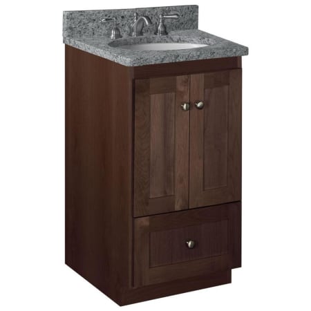 Strasser Simplicity 18" Single Free Standing Vanity Cabinet Only - Less Vanity Top Dark Alder