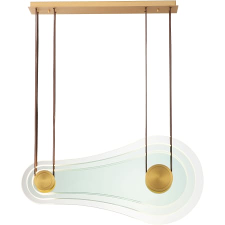 Studio M Stratum 32" Wide LED Abstract Linear Pendant by Nina Magon Natural Aged Brass