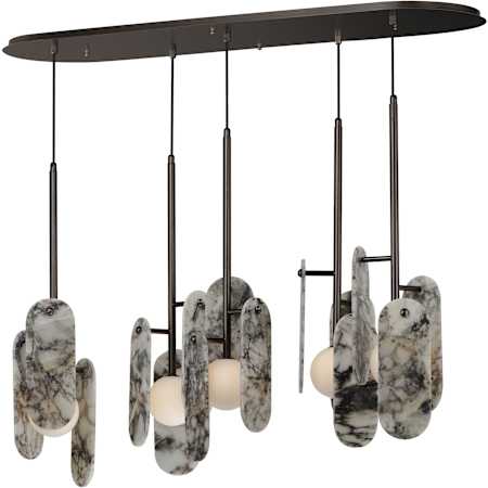 Studio M Megalith 5 Light 48" Wide LED Linear Chandelier by Nina Magon Brushed Bronze