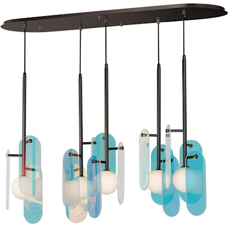 Studio M Megalith 5 Light 48" Wide LED Linear Chandelier by Nina Magon Brushed Bronze