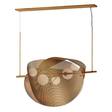 Studio M Chips 5 Light 49" Wide LED Linear Chandelier by Mat Sanders Natural Aged Brass