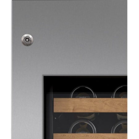Finish: Sub-Zero Integrated Stainless Steel 30" Wine Storage Door Panel with Tubular Handle and Lock - Right Hinge Stainless Steel