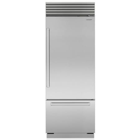 Finish: Sub-Zero Classic Series 30 Inch Wide 17 Cu. Ft. Energy Star Certified Bottom Freezer Refrigerator with Right Handed Door and Adjustable Crisper Bins Classic Stainless