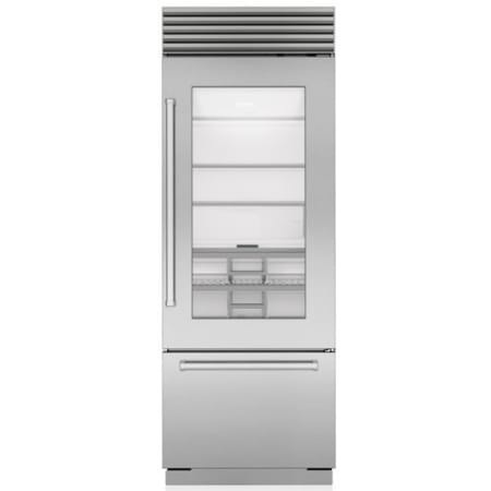 Finish: Sub-Zero Classic Series 30 Inch Wide 17 Cu. Ft. Bottom Freezer Refrigerator with Right Handed Door and Touch Controls Classic Stainless