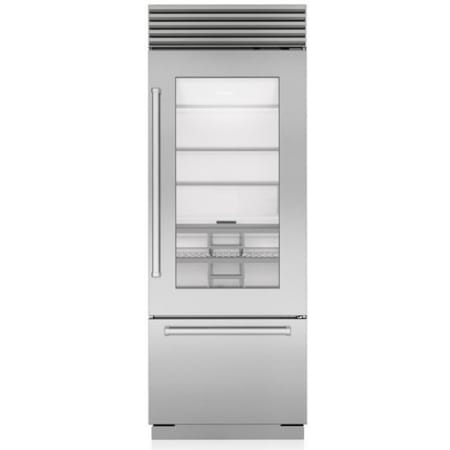 Finish: Sub-Zero Classic Series 30 Inch Wide 17 Cu. Ft. Bottom Freezer Refrigerator with Right Handed Door and Max Ice Mode Classic Stainless