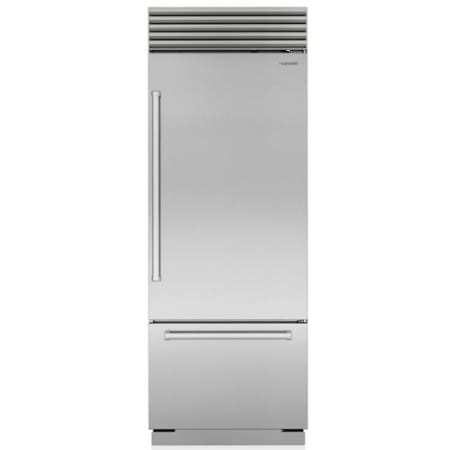 Finish: Sub-Zero Classic Series 30 Inch Wide 17 Cu. Ft. Energy Star Certified Bottom Freezer Refrigerator with Right Handed Door and ClearSight™ LED Lighting Classic Stainless