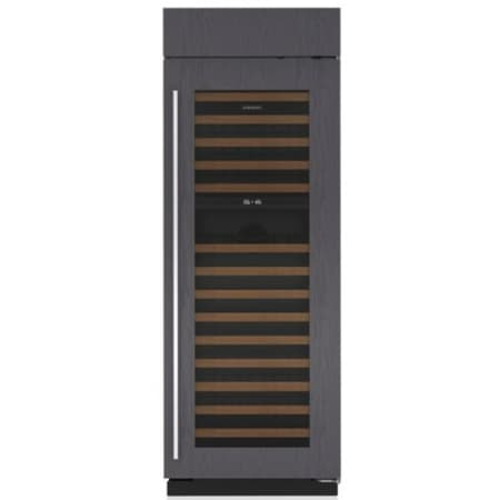 Finish: Sub-Zero Classic Series 30 Inch Wide 146 Bottle Capacity Built-In Wine Cooler with Right Handed Door and UV-Resistant Glass Door Panel Ready