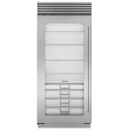 Finish: Sub-Zero Classic Series 36 Inch Wide 22.9 Cu. Ft. Column Refrigerator with Left Handed Door and ClearSight™ LED Lighting Classic Stainless