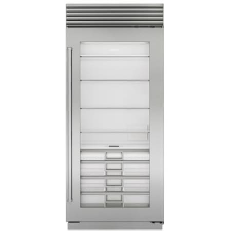 Finish: Sub-Zero Classic Series 36 Inch Wide 22.9 Cu. Ft. Column Refrigerator with Right Handed Door and Touch Controls Classic Stainless