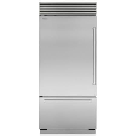 Finish: Sub-Zero Classic Series 36 Inch Wide 20.5 Cu. Ft. Energy Star Certified Bottom Freezer Refrigerator with Left Handed Door and Split Climate™ Cooling System Classic Stainless