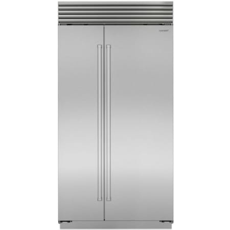 Finish: Sub-Zero Classic Series 42 Inch Wide 24.5 Cu. Ft. Side By Side Refrigerator with Internal Water and Ice Dispenser Classic Stainless