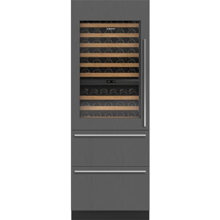 Finish: Sub-Zero Designer Series 30 Inch Wide 86 Bottle Capacity Built-In Wine Cooler with Dual Zone Cooling and Left Handed Door Panel Ready