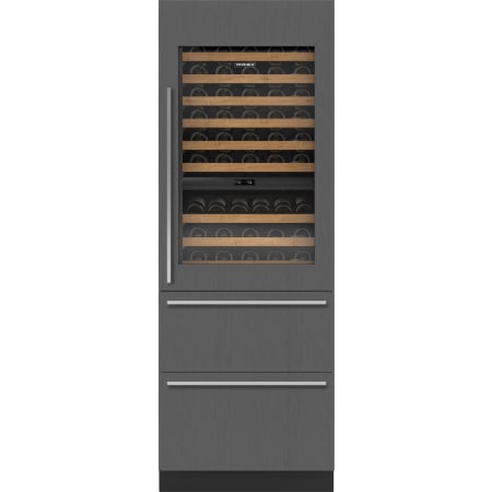 Finish: Sub-Zero Designer Series 30 Inch Wide 86 Bottle Capacity Built-In Wine Cooler with Dual Zone Cooling and Right Handed Door Panel Ready