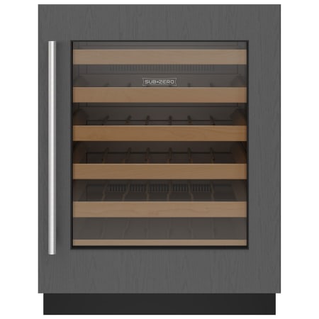 Finish: Sub-Zero Designer Series 24 Inch Wide 42 Bottle Capacity ADA Compliant Built-In Wine Cooler with Dual Zone Cooling and Right Handed Door Panel Ready
