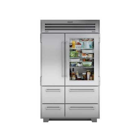 Finish: Sub-Zero 48 Inch Wide 30.4 Cu. Ft. French Door Refrigerator with Viewing Window - High Altitude Model Stainless Steel
