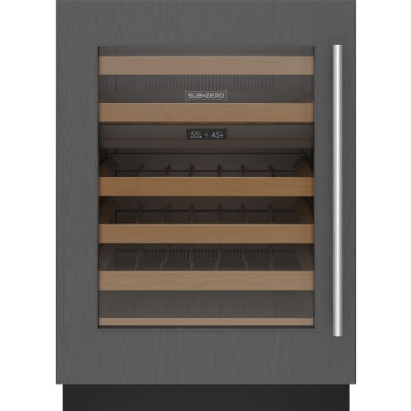 Finish: Sub-Zero Designer Series 24 Inch Wide 42 Bottle Capacity Built-In Wine Cooler with Left Hinge and Touch Controls Panel Ready
