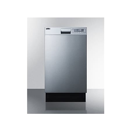 Summit 18" Wide Built-In Dishwasher Stainless Steel