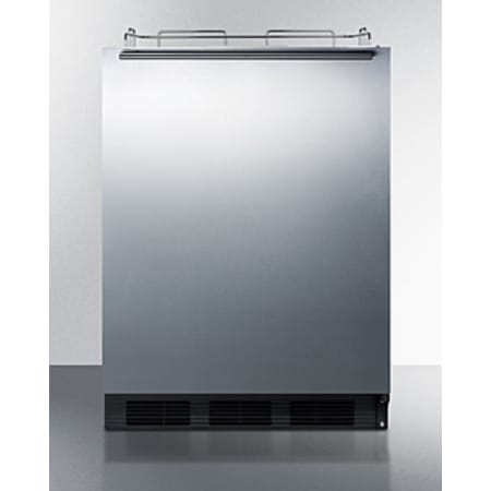 Summit 24 Inch Wide 5.5 Cu. Ft. Built-In Beer Kegerator Refrigerator Only with Interior CO2 Holder Stainless Steel / Black