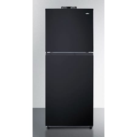Summit 24" Break Room Refrigerator-Freezer with Left Hand Door and Combination Lock Black