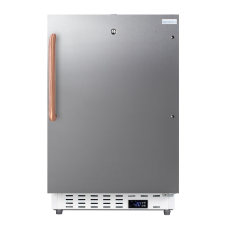 Summit 20 Inch Wide 2.47 Cu. Ft. Freezer with Temperature Alarm and Copper Handle Stainless Steel