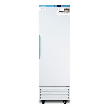 Summit Accucold 24 Inch Wide 9.53 Cu. Ft. Medical Refrigerator with High/Low Temperature Alarm and Remote Alarm Contacts White