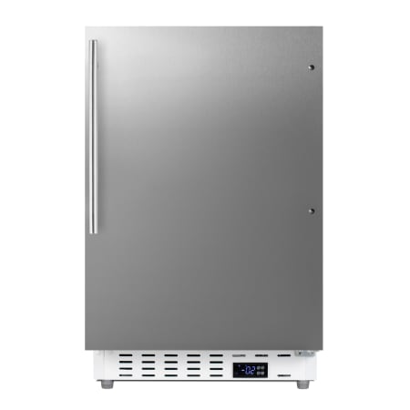 Summit 21 Inch Wide 2.68 Cu. Ft. Built-In / Free Standing Upright Compact Freezer with Temperature Alarm and Vertical Handle Stainless Steel