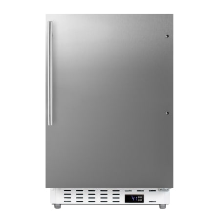 Summit 21 Inch Wide 3.53 Cu. Ft. Compact Freezerless Refrigerator with Stainless Cabinet and Vertical Handle Stainless Steel