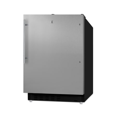 Summit 21 Inch Wide 2.68 Cu. Ft. Compact Refrigerator and Freezer Combo with Door Lock Stainless Steel