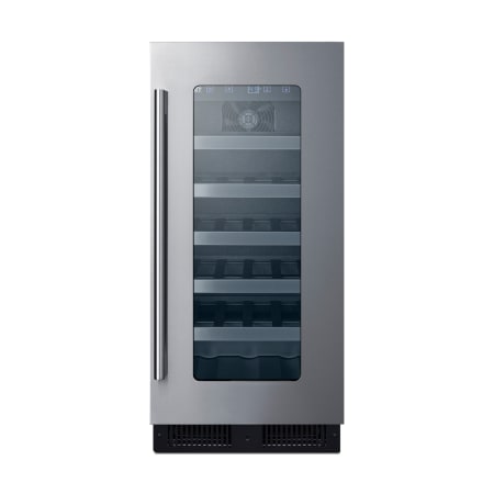 Summit 15 Inch Wide 23 Bottle Capacity Wine Cooler with Stainless Cabinet Stainless Steel / Glass