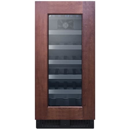Summit 15 Inch Wide 23 Bottle Capacity Panel Ready Built-In / Free Standing Wine Cooler with Digital Thermostat and LED Lights Panel Ready