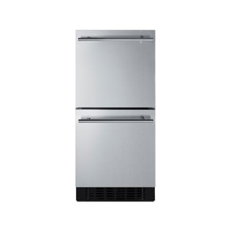Summit 15 Inch Wide 1.7 Cu. Ft. Refrigerator Drawers with Child Lock Stainless Steel